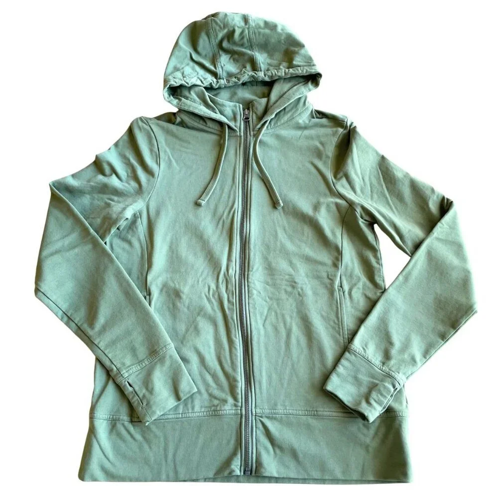 Pact Organic Cotton Women's Stretch French Terry Snug-Fit Zip Hoodie - Sz Medium